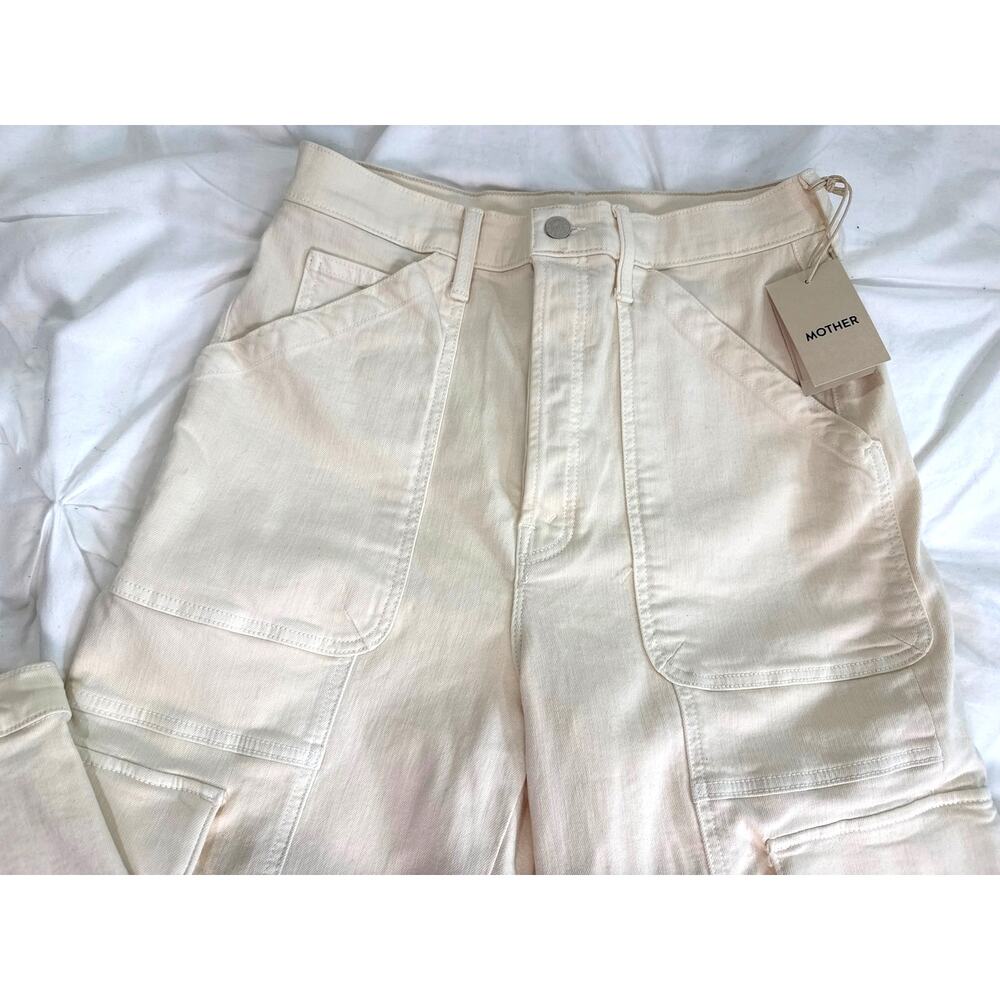 Mother The Curbside Cargo Flood Pants Eggnog 33 NWT Barrel Leg - Picture 5 of 12